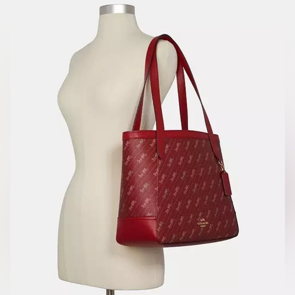 Coach NWOT Tote With Horse And Carriage Dot Print - Picture 9 of 11
